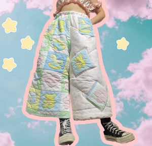 PASTEL TEDDY PATCHWORK PANTS