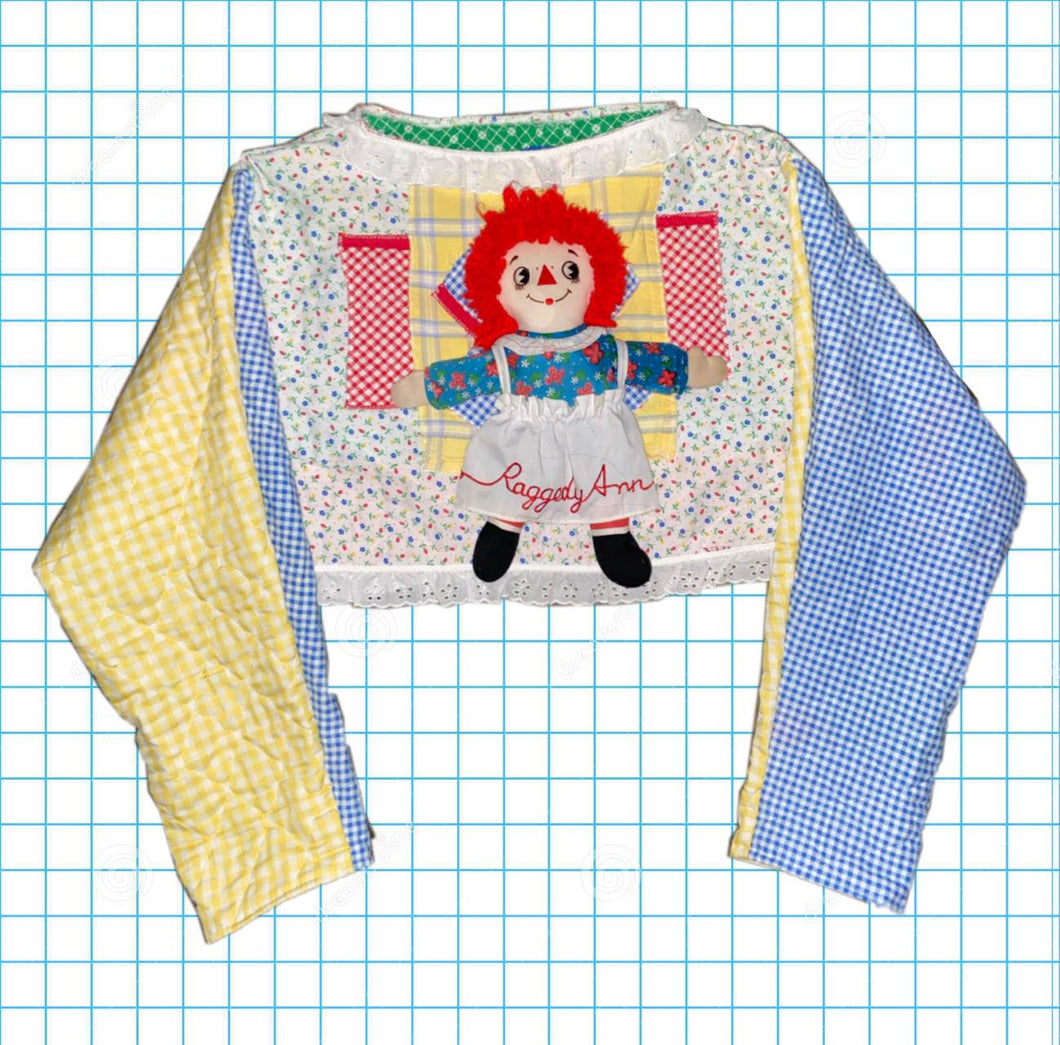 RAGGEDY ANN CROPPED CREWNECK - S/M
