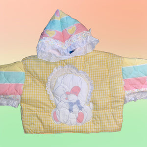 LACE PUPPY PARTIAL CROPPED HOODIE