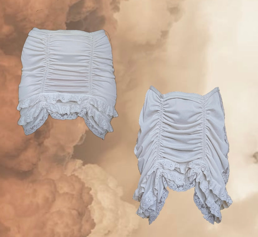 CREAM LACEY ANTHE SKIRT