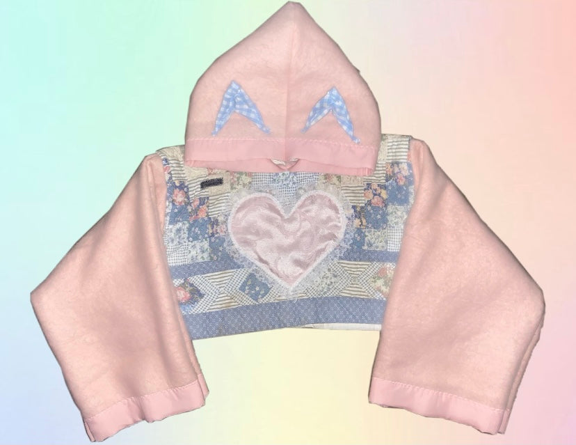 PRETTY KITTY QUILT HOODIE