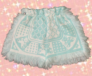 MINT BEAR FRINGE SHORTS