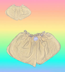 YELLOW FLOWERS BUNNY SHORTS