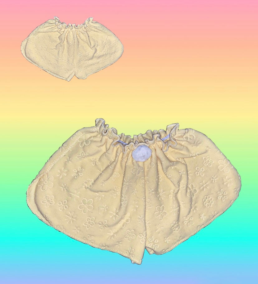 YELLOW FLOWERS BUNNY SHORTS