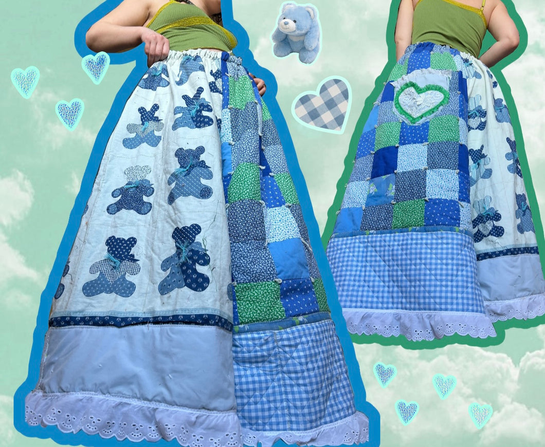 BLUE TEDDY QUILT PANTS