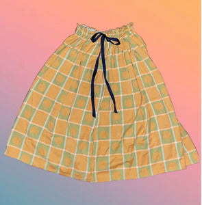 PUMPKIN CHECK MAXI SKIRT