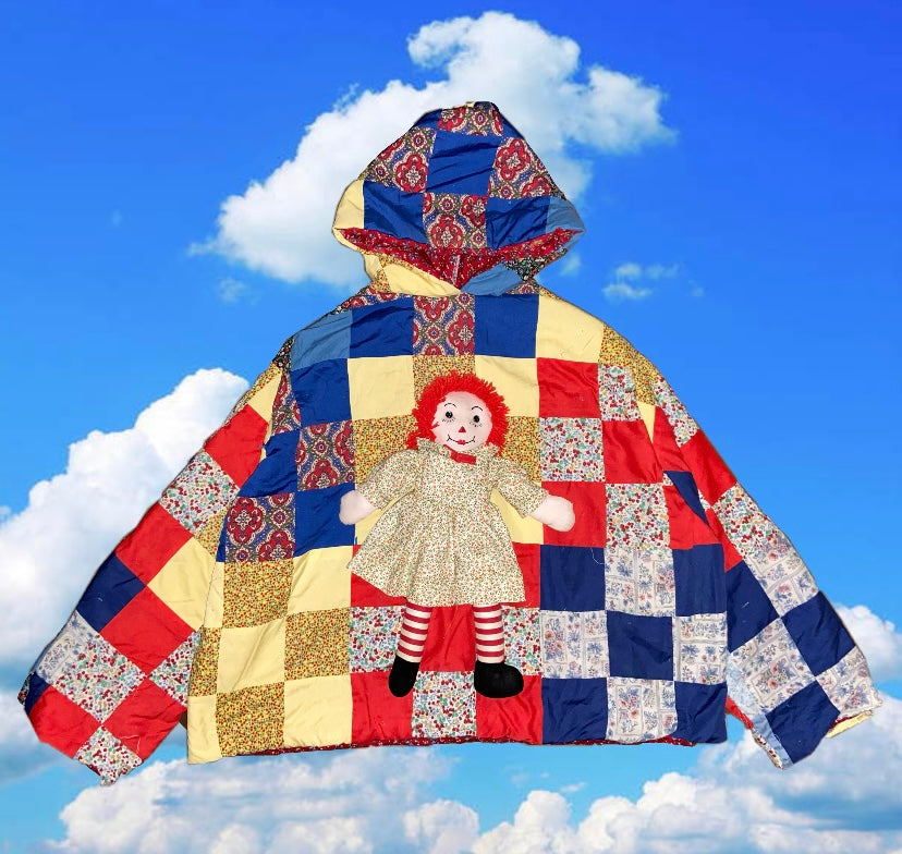RAGGEDY QUILT HOODIE