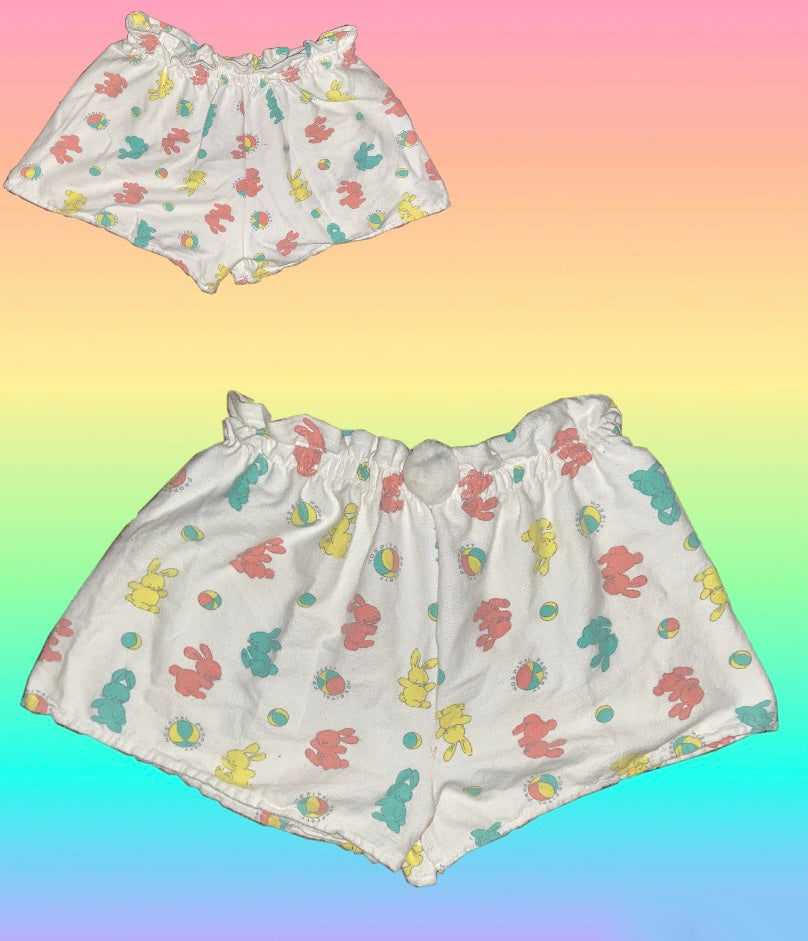 HOSPITAL BLANKET BUNNY SHORTS